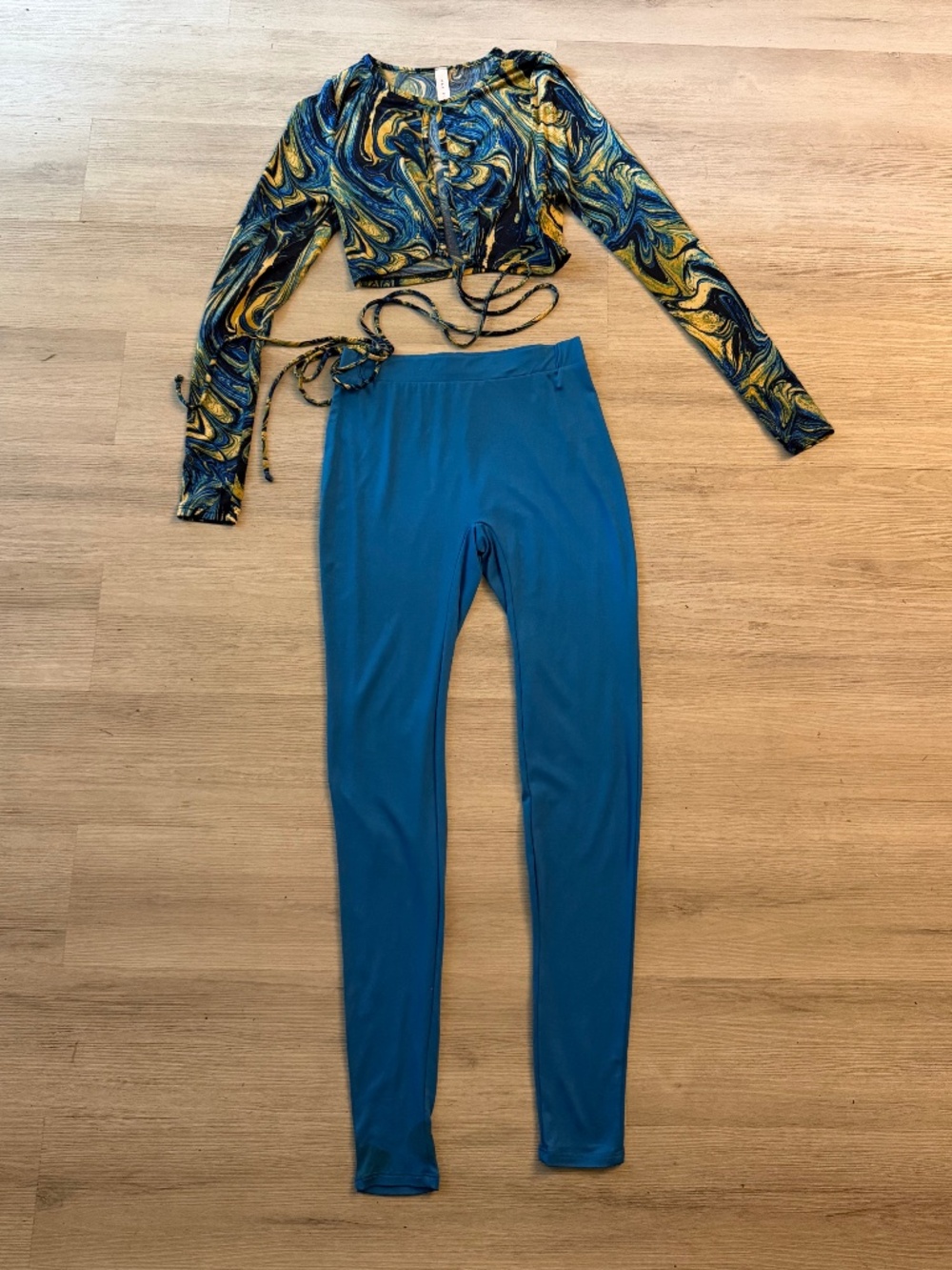 Front tie top and pants set